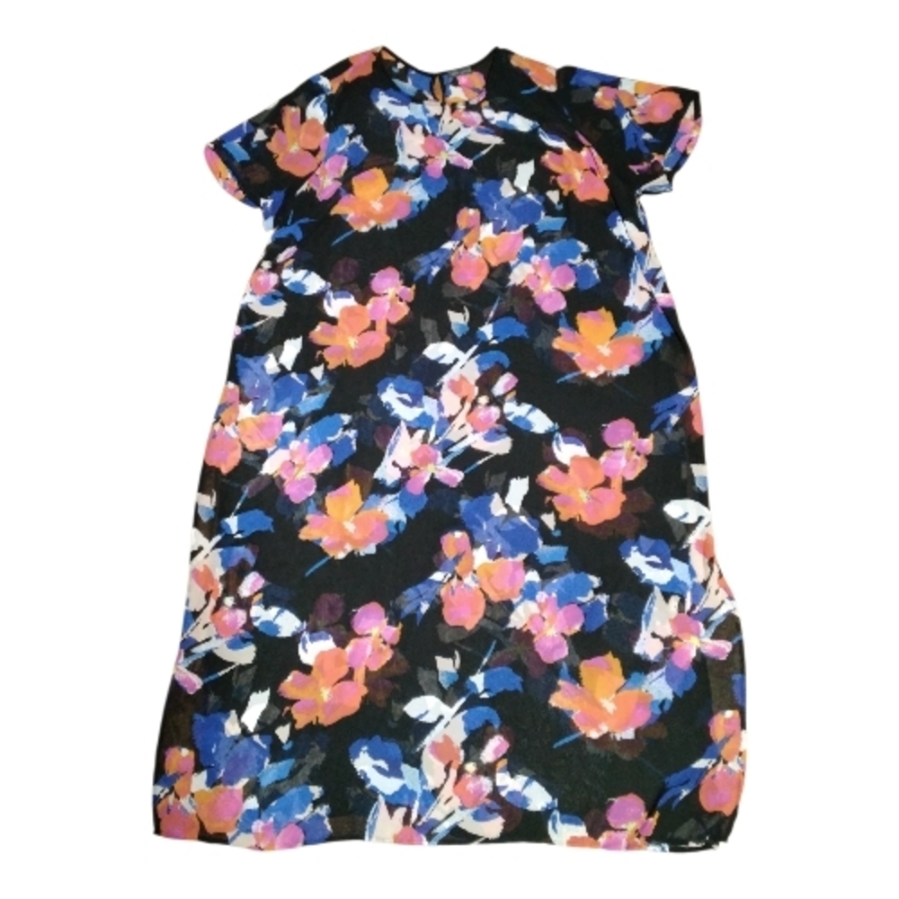 Vince Camuto Black Floral High-Low Midi Dress - Picture 6 of 7